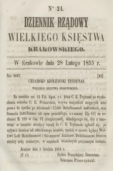 Dziennik Rządowy Wielkiego Księstwa Krakowskiego. 1855, nr 24