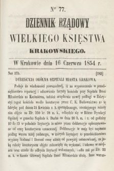 Dziennik Rządowy Wielkiego Księstwa Krakowskiego. 1854, nr 77