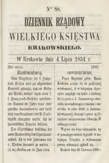 Dziennik Rządowy Wielkiego Księstwa Krakowskiego. 1854, nr 88