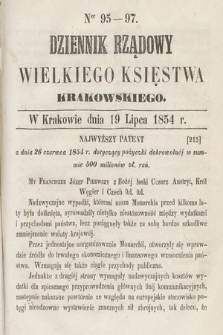 Dziennik Rządowy Wielkiego Księstwa Krakowskiego. 1854, nr 95-97