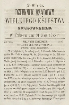 Dziennik Rządowy Wielkiego Księstwa Krakowskiego. 1855, nr 64-65