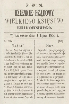 Dziennik Rządowy Wielkiego Księstwa Krakowskiego. 1855, nr 80-81