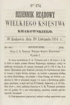 Dziennik Rządowy Wielkiego Księstwa Krakowskiego. 1854, nr 174