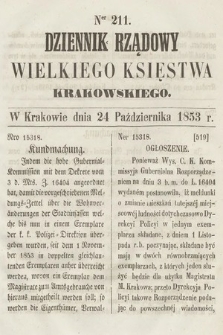 Dziennik Rządowy Wielkiego Księstwa Krakowskiego. 1853, nr 211