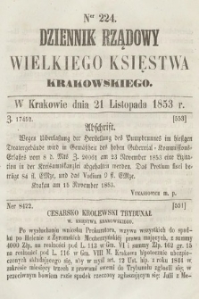 Dziennik Rządowy Wielkiego Księstwa Krakowskiego. 1853, nr 224