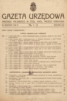 Gazeta Urzędowa Zarządu Miejskiego w Stoł. Król. Mieście Krakowie. 1946, nr 1-3