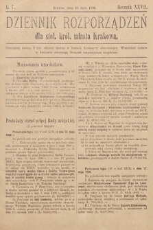 Dziennik Rozporządzeń dla Stoł. Król. Miasta Krakowa. 1906, L. 7