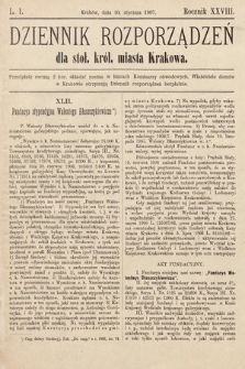 Dziennik Rozporządzeń dla Stoł. Król. Miasta Krakowa. 1907, L. 1