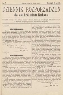Dziennik Rozporządzeń dla Stoł. Król. Miasta Krakowa. 1907, L. 2