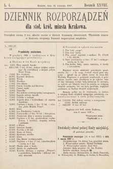 Dziennik Rozporządzeń dla Stoł. Król. Miasta Krakowa. 1907, L. 4