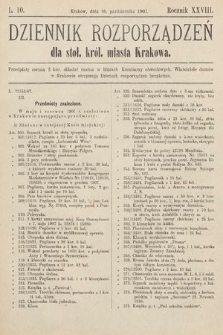 Dziennik Rozporządzeń dla Stoł. Król. Miasta Krakowa. 1907, L. 10