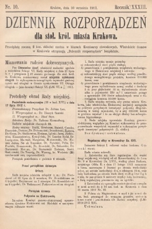 Dziennik Rozporządzeń dla Stoł. Król. Miasta Krakowa. 1912, nr 10