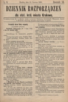 Dziennik Rozporządzeń dla Stoł. Król. Miasta Krakowa. 1890, L. 6