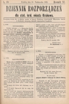 Dziennik Rozporządzeń dla Stoł. Król. Miasta Krakowa. 1890, L. 10