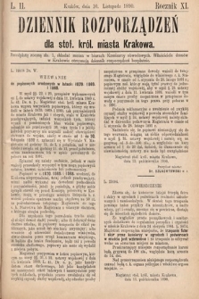 Dziennik Rozporządzeń dla Stoł. Król. Miasta Krakowa. 1890, L. 11