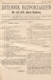 Dziennik Rozporządzeń dla Stoł. Król. Miasta Krakowa. 1897, L. 5