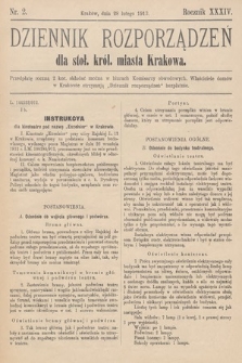 Dziennik Rozporządzeń dla Stoł. Król. Miasta Krakowa. 1913, nr 2