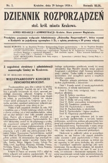 Dziennik Rozporządzeń dla Stoł. Król. Miasta Krakowa. 1928, nr 2