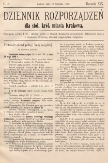 Dziennik Rozporządzeń dla Stoł. Król. Miasta Krakowa. 1898, L. 8