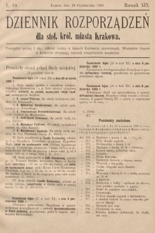 Dziennik Rozporządzeń dla Stoł. Król. Miasta Krakowa. 1898, L. 10