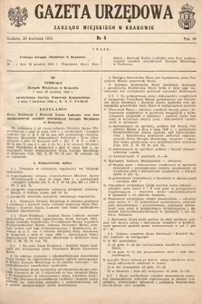 Gazeta Urzędowa Zarządu Miejskiego w Krakowie. 1950, nr 4