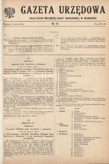 Gazeta Urzędowa Zarządu Miejskiego w Krakowie. 1950, nr 13