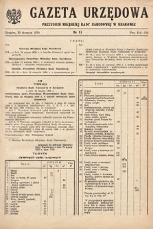 Gazeta Urzędowa Zarządu Miejskiego w Krakowie. 1950, nr 17