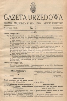 Gazeta Urzędowa Zarządu Miejskiego w Stoł. Król. Mieście Krakowie. 1935, nr 2