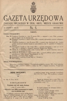 Gazeta Urzędowa Zarządu Miejskiego w Stoł. Król. Mieście Krakowie. 1935, nr 6