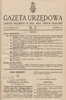 Gazeta Urzędowa Zarządu Miejskiego w Stoł. Król. Mieście Krakowie. 1935, nr 11