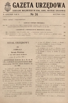 Gazeta Urzędowa Zarządu Miejskiego w Stoł. Król. Mieście Krakowie. 1948, nr 24