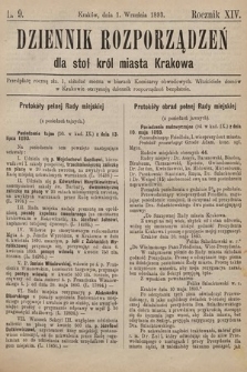 Dziennik Rozporzadzeń dla Stoł. Król. Miasta Krakowa. 1893, L. 9
