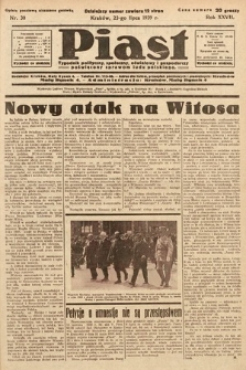 Piast : tygodnik polityczny, społeczny, oświatowy i gospodarczy poświęcony sprawom ludu polskiego. 1939, nr 30