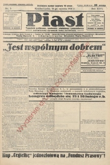 Piast : tygodnik polityczny, społeczny, oświatowy i gospodarczy, poświęcony sprawom ludu polskiego. 1938, nr 5