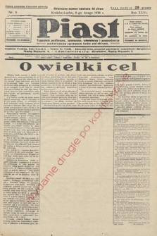 Piast : tygodnik polityczny, społeczny, oświatowy i gospodarczy, poświęcony sprawom ludu polskiego. 1938, nr 6