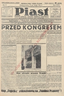 Piast : tygodnik polityczny, społeczny, oświatowy i gospodarczy, poświęcony sprawom ludu polskiego. 1938, nr 9