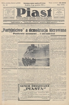 Piast : tygodnik polityczny, społeczny, oświatowy i gospodarczy, poświęcony sprawom ludu polskiego. 1938, nr 50
