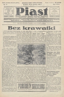 Piast : tygodnik polityczny, społeczny, oświatowy i gospodarczy, poświęcony sprawom ludu polskiego. 1938, nr 51