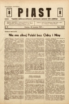 Piast : tygodnik społeczno-polityczny poświęcony sprawom ludu polskiego. 1947, nr 13