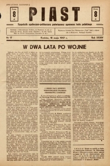Piast : tygodnik społeczno-polityczny poświęcony sprawom ludu polskiego. 1947, nr 17