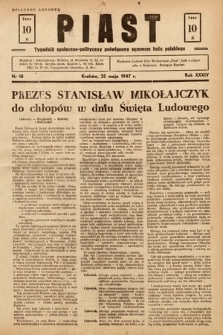 Piast : tygodnik społeczno-polityczny poświęcony sprawom ludu polskiego. 1947, nr 18