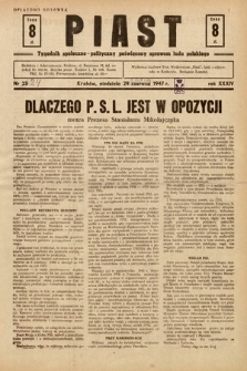 Piast : tygodnik społeczno-polityczny poświęcony sprawom ludu polskiego. 1947, nr 24