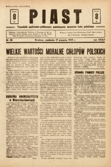 Piast : tygodnik społeczno-polityczny poświęcony sprawom ludu polskiego. 1947, nr 30