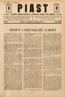 Piast : tygodnik społeczno-polityczny poświęcony sprawom ludu polskiego. 1947, nr 35