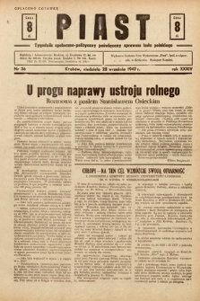 Piast : tygodnik społeczno-polityczny poświęcony sprawom ludu polskiego. 1947, nr 36