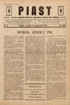 Piast : tygodnik społeczno-polityczny poświęcony sprawom ludu polskiego. 1947, nr 39
