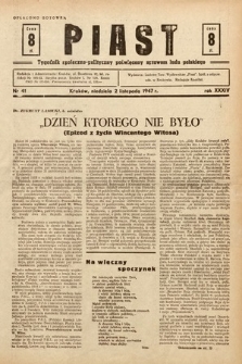 Piast : tygodnik społeczno-polityczny poświęcony sprawom ludu polskiego. 1947, nr 41