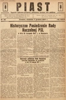Piast : tygodnik społeczno-polityczny poświęcony sprawom ludu polskiego. 1947, nr 45
