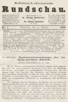 Medizinisch-Chirurgische Rundschau. 1865, nr 1