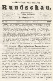 Medizinisch-Chirurgische Rundschau. 1865, nr 2